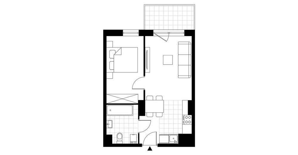 1-pokojowe mieszkanie 34 m² Bezpośrednio - Widok 3