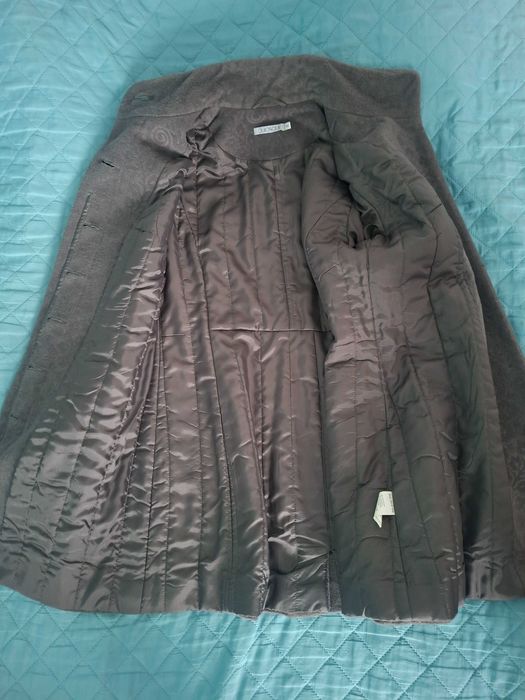 Płaszcz damski flauszowy ocieplany rozm 38