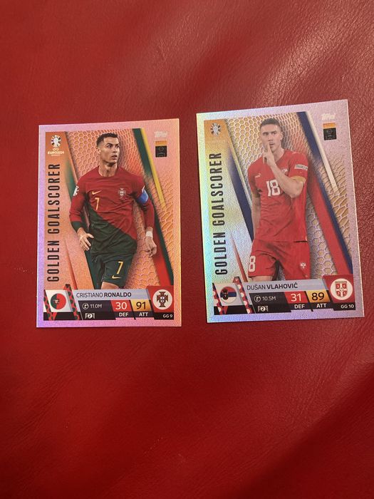 6 cartas “Golden Goal Scorer” da  da match attax euro 2024 com CR7