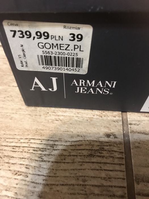 Skórzane oryginalne moksyny Armani 39