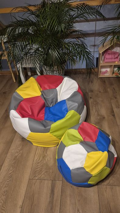 Pufa puf worek SAKO siedzisko dla dzieci +podnóżek piłka