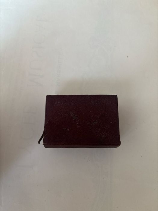 Antyczny podróżny przybornik / Puzderko na znaczki - Skóra i Złocenie