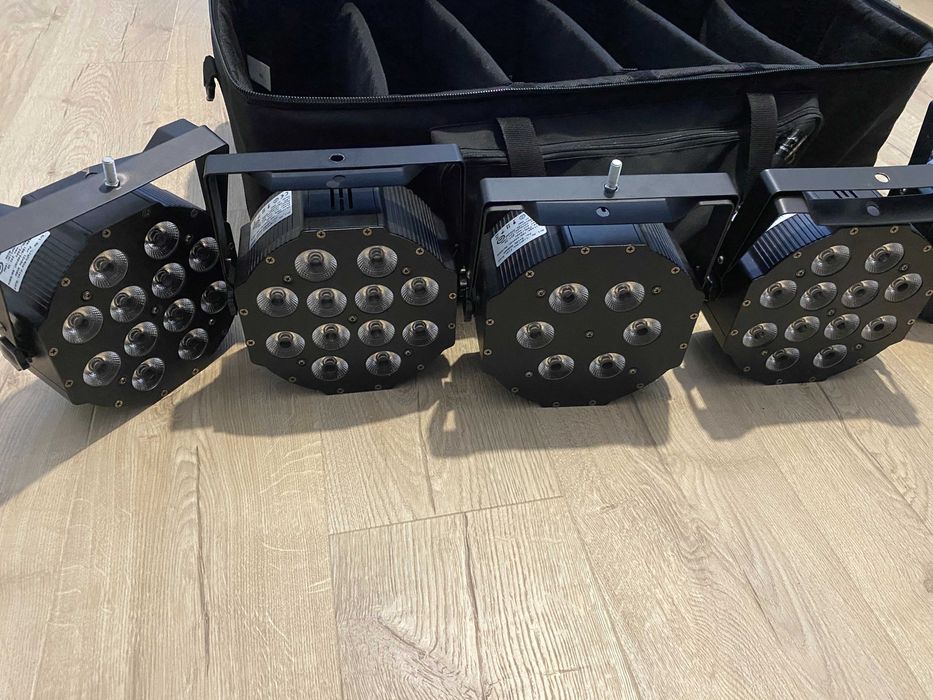 oświetlenie sceniczne LIGHT4ME LED PAR, Derby + kwmatik promyk + torba