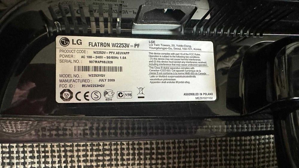 Monitor LG FLATRON W22"447200099052431363