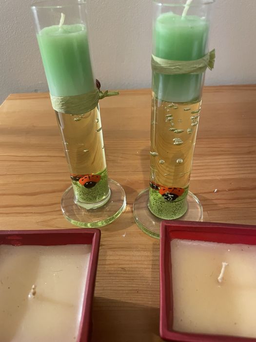 zestaw dekoracyjnych świec