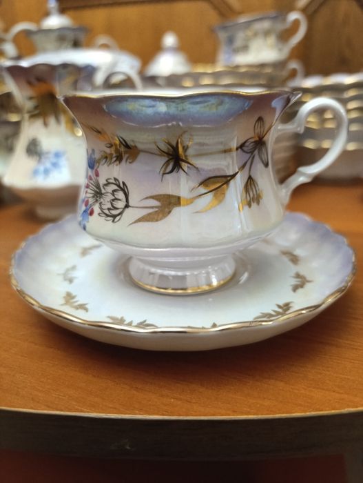 Кавово-чайний сервіз «Волошки» порцеляновий Коростень