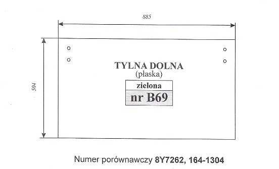 CAT 416C 426C 428C, 416D 420D 424D 428D - szyba B 69