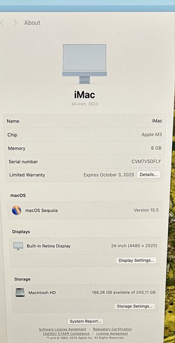 Apple iMac m3 256gb