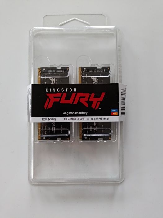 RAM SODIMM DDR4 Kingston Fury 32 GB (2x16 GB) 2666 MT/s CL16