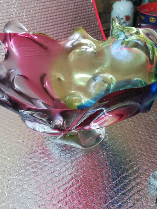 Vaso Vintage em Vidro Artístico – Estilo Murano