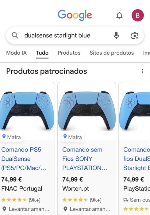Comando sem Fios PLAYSTATION DualSense Starlight  de exposicao