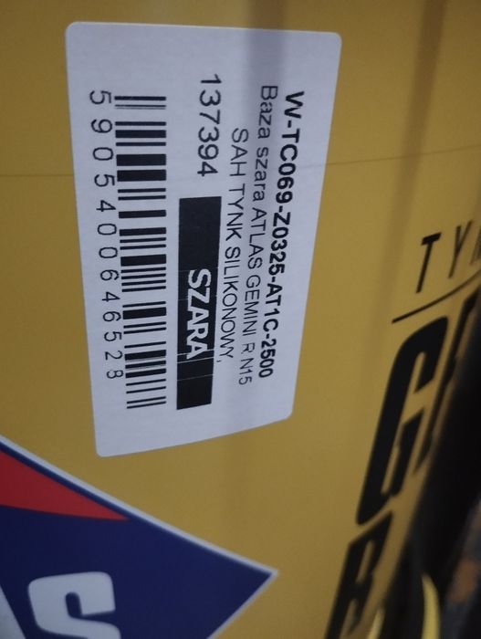 Tynk silikonowy Atlas sah0339 szary