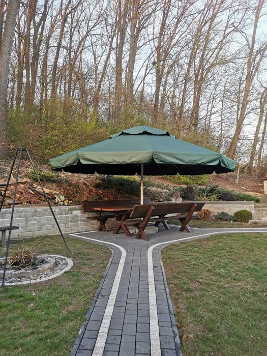 Szycie na Wymiar  Okazja  Automatyczny Parasol 5,5 metra Piwny Barowy