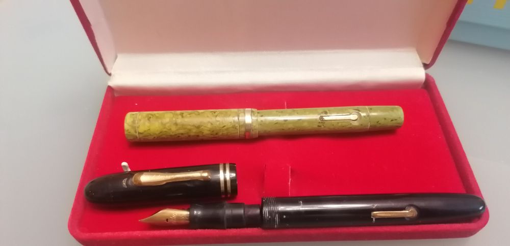 canetas aparo ouro 18k antiga konklin toledo
