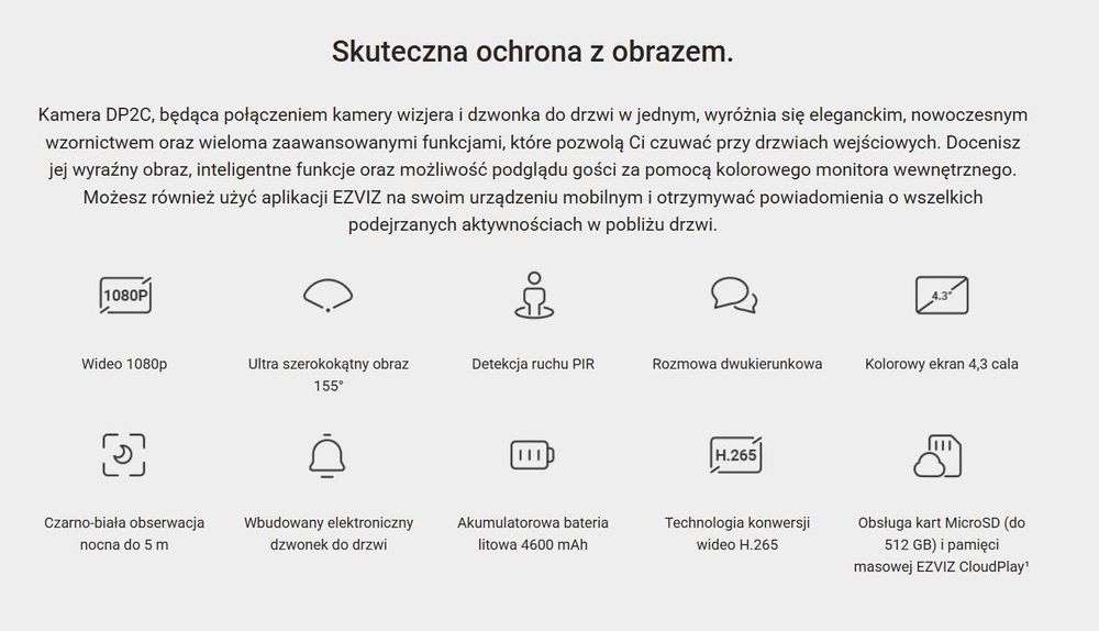 Ezviz DP2 Wizjer WiFi