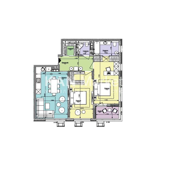 Продаж видової 2к квартири 78,1 м² у Файна Таун