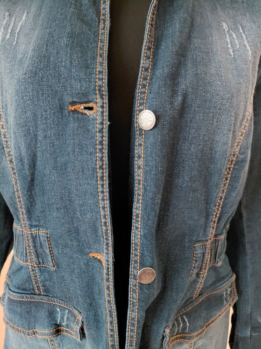 Kurtka jeansowa damska, płaszczyk marki Bonprix,  rozmiar M/L