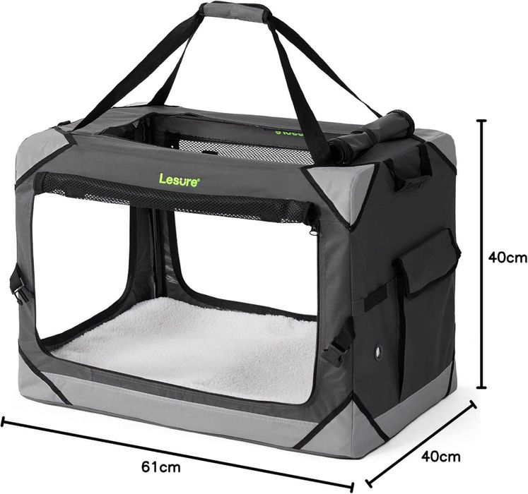 Transporter torba dla psa kota Lesure M 61x40x40cm Składany Szary