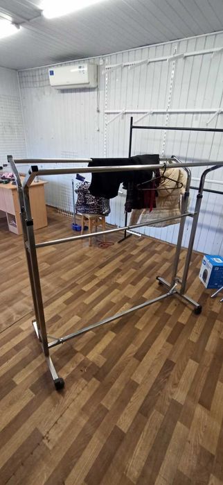 Стійка для одягу "книжка" подвійна підлогова хромована