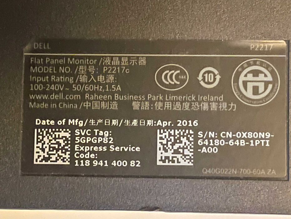 Monitor Dell 22'' P2217c FullHD IPS