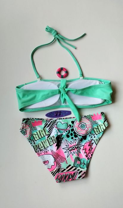 Купальник + кроп-топ набір трійка 128-134-140-146-152-158