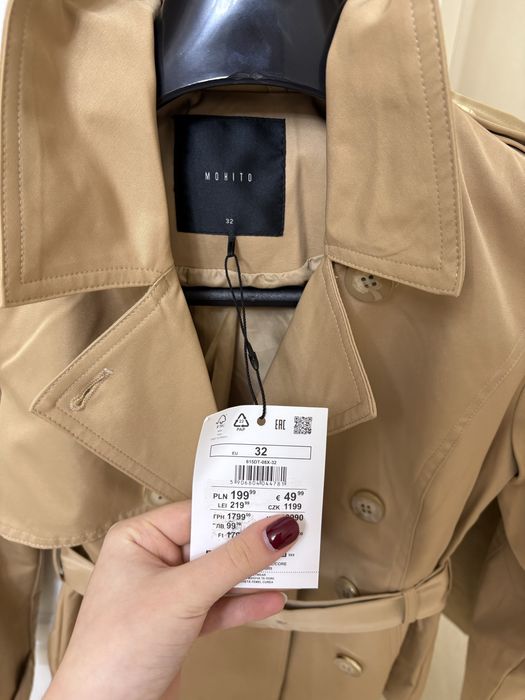 Укорочений тренч,новий, з біркою