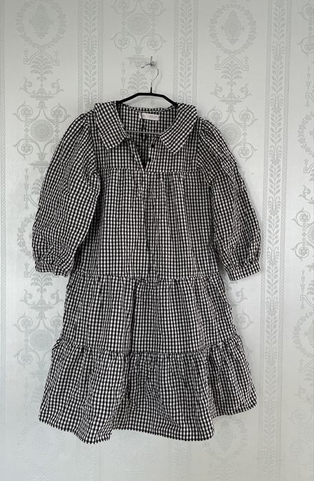 Zara дитяча сукня міді в клітинку в воланами картата сукня