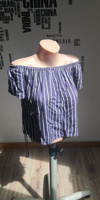 Bluzka hiszpanka w pasy H&M