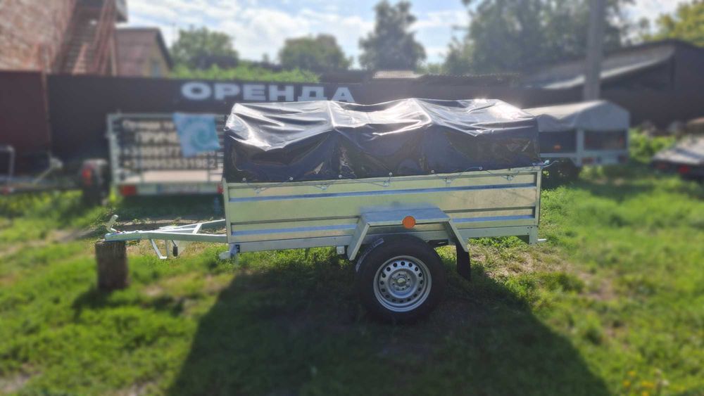 Легковий одновісний оцинкований причіп із тентом 200x130см
