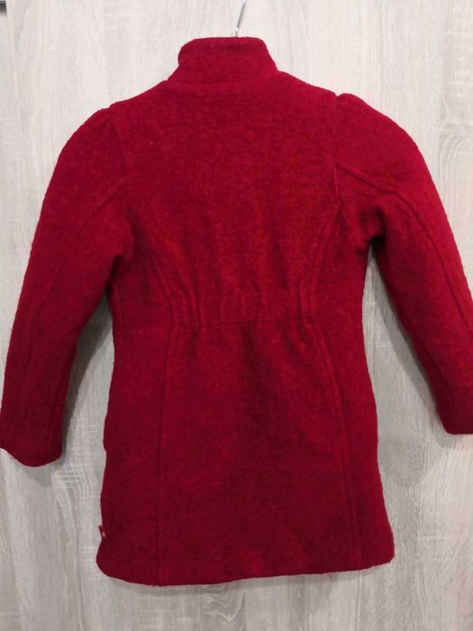 Płaszcz wełniany vintage dla dziewczynki Pampolina rozmiar 116 cm