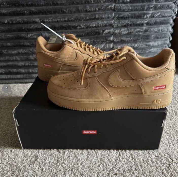 "Buty męskie Trampk Nike_Air_Force_1_Low_Supreme_Wheat R.38.5