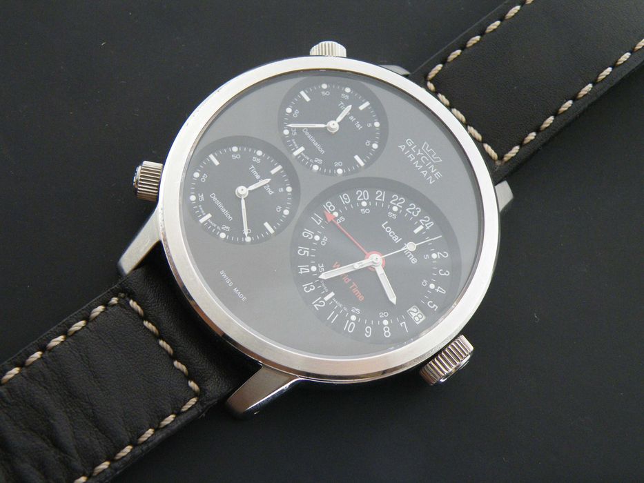 GLYCINE AIRMAN 7 Automatic 4 Time Zones 3829 XXL 53mm