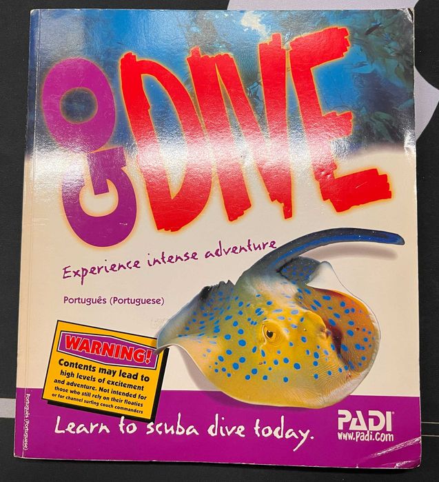 Coleção de 6 livros e manuais PADI de Mergulho – Open Water, Nitrox, Adventures, Search & Recovery + Guias