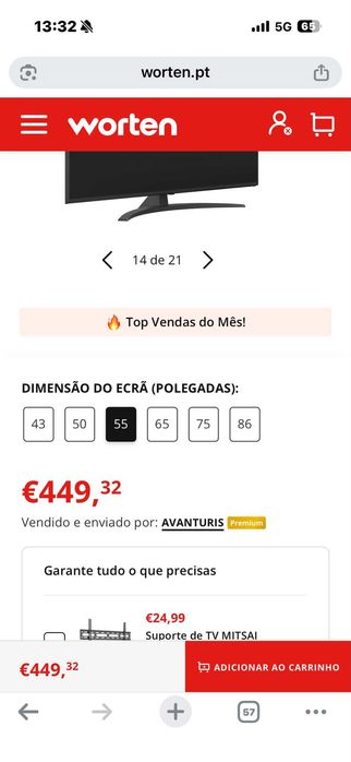 Televisão LG 55 polegadas