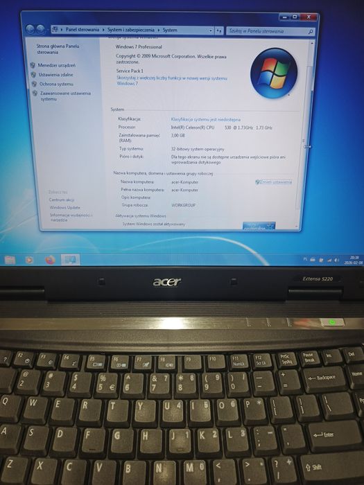 Laptop Acer extensa 5220