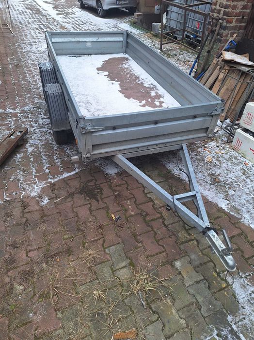 Przyczepa lekka 2 osie 505kg ład. jak nowa ZASŁAW