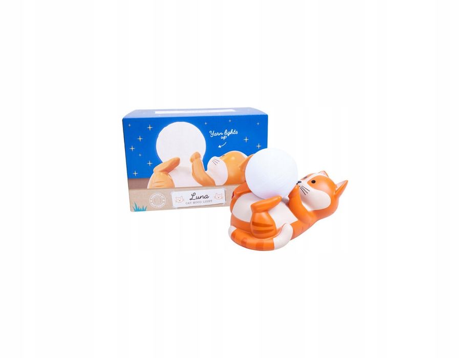 LAMPA Lampka nocna KOT leżący Kotek z motkiem włóczki w łapkach LUNA K