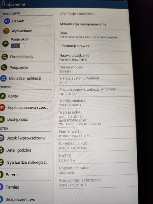 Tablet Samsung Tab E