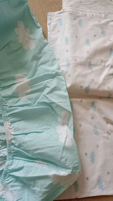 Komplet pościeli niemowlęcej chmurki ikea