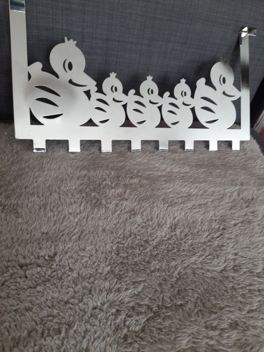 Metalowy wieszak na drzwi ozdobny kaczki