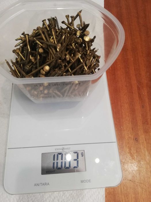Gwóźdźe mosiężne 1000g stolarskie 4. 3 cm 1 kg