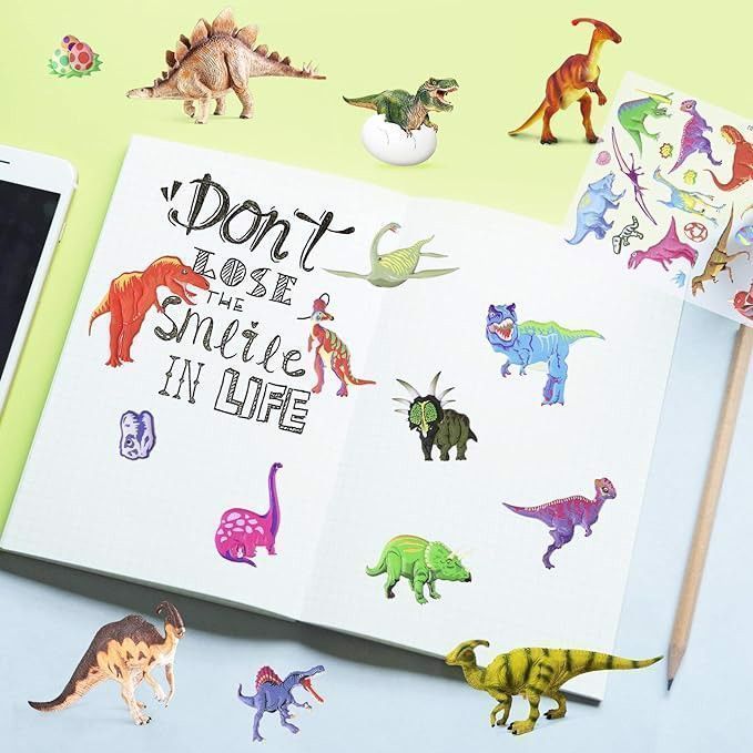 Naklejki Wypukłe 3D Dinozaury 4 arkusze 160 szt