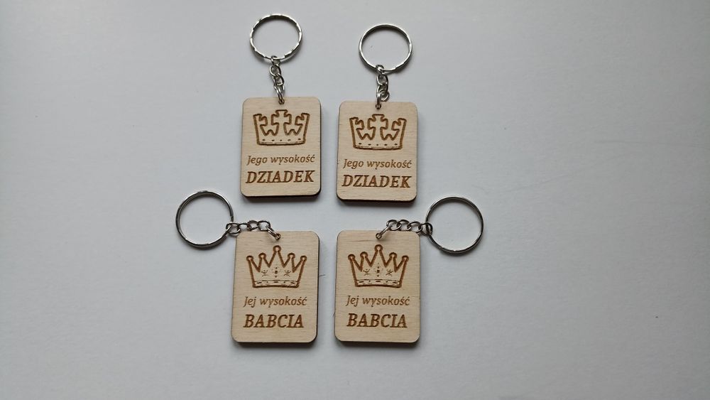 Dzień babci i dziadka, brelok do kluczy, drewno, prezent