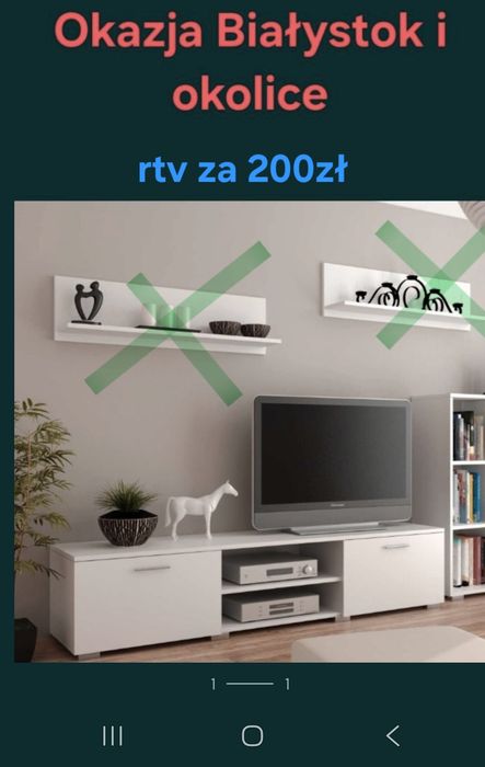Szafka RTV biała za 200zł