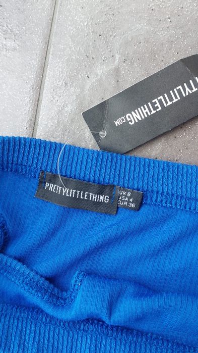 Spódnica mini wycięcie prążkowana Nowa S/M