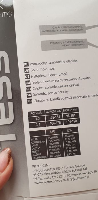 Pończochy samonośne opalone 3/4 20  DEN z koronką
