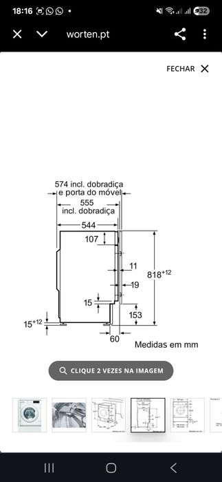 BOSCH S6 Máquina de lavar roupa de encastre 7 kg 1200 rpm WIW2430