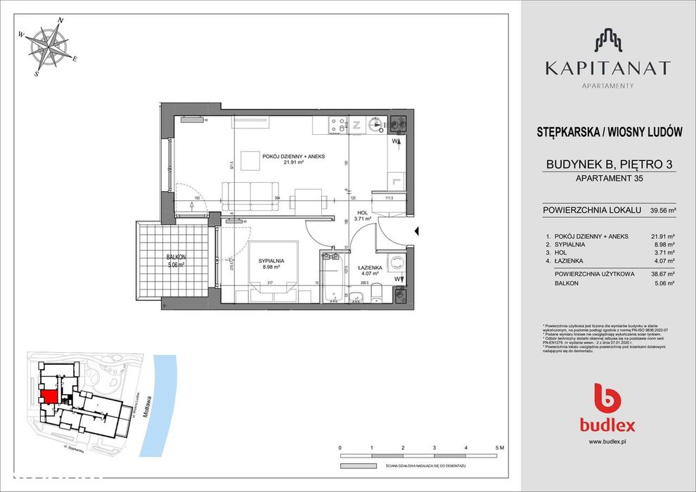 2-pokojowe mieszkanie 38m2 + balkon Bezpośrednio