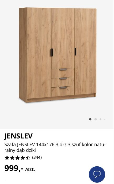 Nowa szafa w dębowym kolorze jysk