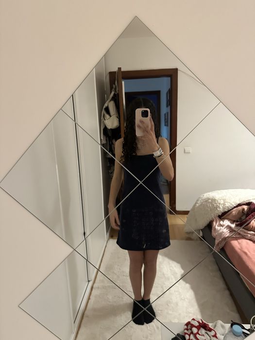 vestido azul curto-lefties